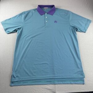 Peter Millar Summer Comfort Golf Polo Sz XL Striped Blue Purple Drum Performance